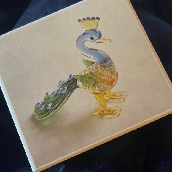 🕊️Vtg Pier 1 Imports, Crystal Peacock, Collectable Glass Statue, Beautiful, - Picture 2 of 5
